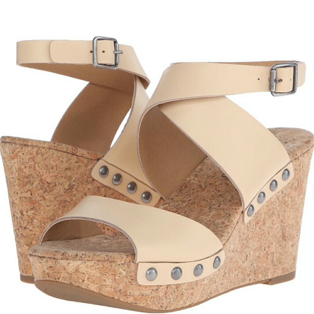 Lucky Brand Missey Cork Wedges Size 7